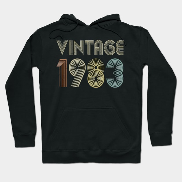 37th Birthday Gift Vintage 1983 Classic Men Women 37 Years Hoodie by bummersempre66